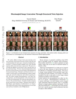 Disentangled Image Generation Through Structured Noise Injection