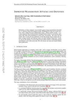 Improved Image Wasserstein Attacks and Defenses