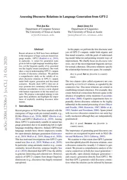 Assessing Discourse Relations in Language Generation from GPT-2