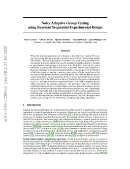 Noisy Adaptive Group Testing using Bayesian Sequential Experimental
  Design