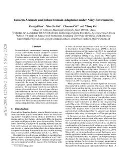 Towards Accurate and Robust Domain Adaptation under Noisy Environments