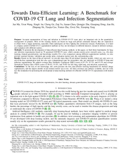 Towards Data-Efficient Learning: A Benchmark for COVID-19 CT Lung and
  Infection Segmentation