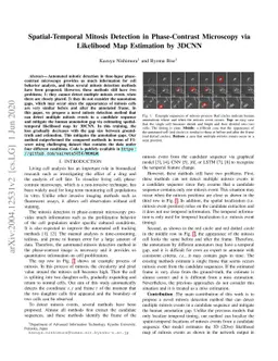 Spatial-Temporal Mitosis Detection in Phase-Contrast Microscopy via
  Likelihood Map Estimation by 3DCNN