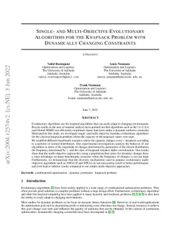 Single- and Multi-Objective Evolutionary Algorithms for the Knapsack
  Problem with Dynamically Changing Constraints