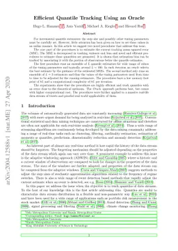 Efficient Quantile Tracking Using an Oracle