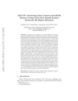 3D-CVF: Generating Joint Camera and LiDAR Features Using Cross-View
  Spatial Feature Fusion for 3D Object Detection