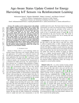 Age-Aware Status Update Control for Energy Harvesting IoT Sensors via
  Reinforcement Learning