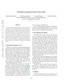 On indirect assessment of heart rate in video
