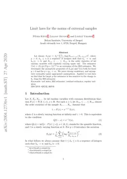 Limit laws for the norms of extremal samples