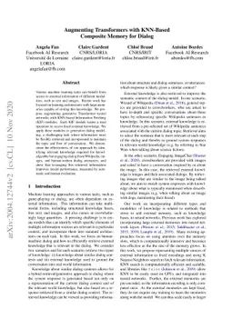 Augmenting Transformers with KNN-Based Composite Memory for Dialogue