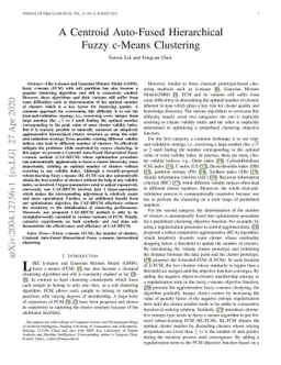 A Centroid Auto-Fused Hierarchical Fuzzy c-Means Clustering