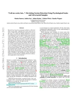 "Call me sexist, but...": Revisiting Sexism Detection Using
  Psychological Scales and Adversarial Samples