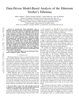 Data-Driven Model-Based Analysis of the Ethereum Verifier's Dilemma