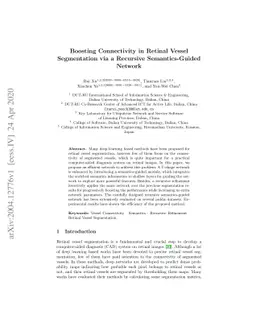 Boosting Connectivity in Retinal Vessel Segmentation via a Recursive
  Semantics-Guided Network