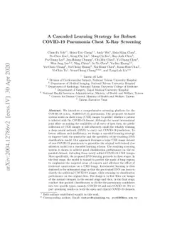 A Cascaded Learning Strategy for Robust COVID-19 Pneumonia Chest X-Ray
  Screening