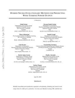 Hybrid Neuro-Evolutionary Method for Predicting Wind Turbine Power
  Output