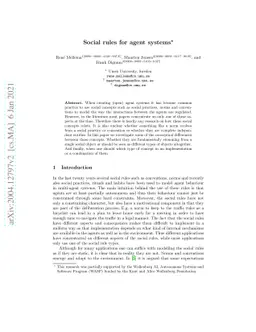 Social rules for agent systems