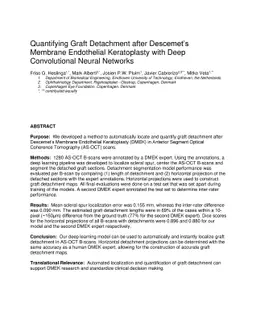 Quantifying Graft Detachment after Descemet's Membrane Endothelial
  Keratoplasty with Deep Convolutional Neural Networks