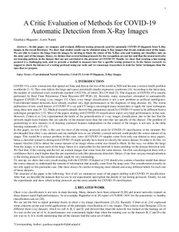 A Critic Evaluation of Methods for COVID-19 Automatic Detection from
  X-Ray Images