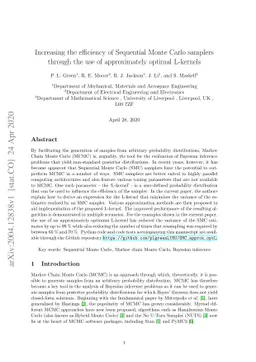 Increasing the efficiency of Sequential Monte Carlo samplers through the
  use of approximately optimal L-kernels