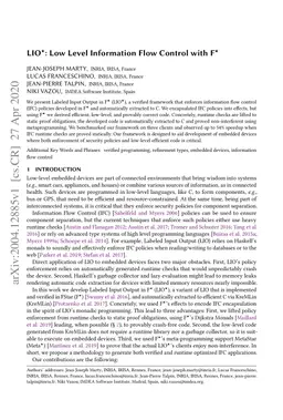 LIO*: Low Level Information Flow Control in F*