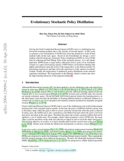 Evolutionary Stochastic Policy Distillation