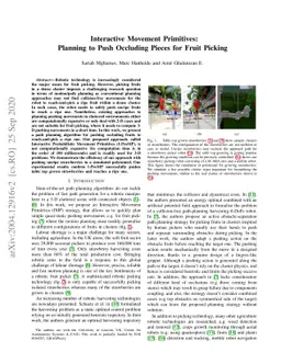 Interactive Movement Primitives: Planning to Push Occluding Pieces for
  Fruit Picking