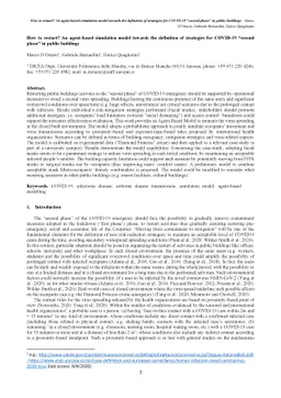 How to restart? An agent-based simulation model towards the definition
  of strategies for COVID-19 "second phase" in public buildings