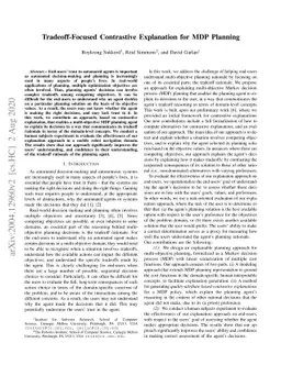 Tradeoff-Focused Contrastive Explanation for MDP Planning