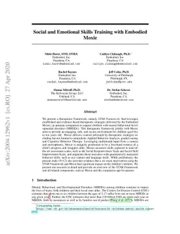 Social and Emotional Skills Training with Embodied Moxie