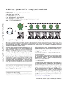 MakeItTalk: Speaker-Aware Talking-Head Animation