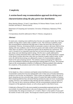 A session-based song recommendation approach involving user
  characterization along the play power-law distribution