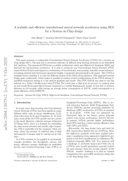 A scalable and efficient convolutional neural network accelerator using
  HLS for a System on Chip design