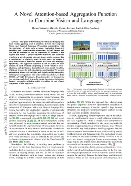 A Novel Attention-based Aggregation Function to Combine Vision and
  Language