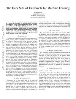 The Dark Side of Unikernels for Machine Learning