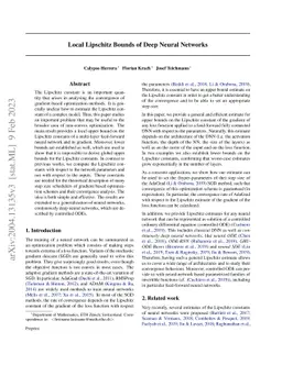 Local Lipschitz Bounds of Deep Neural Networks