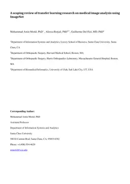 A scoping review of transfer learning research on medical image analysis
  using ImageNet