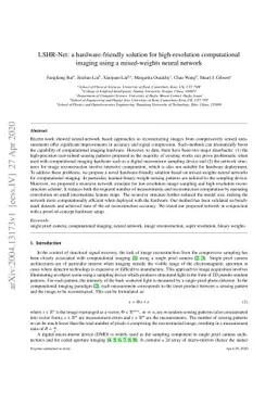 LSHR-Net: a hardware-friendly solution for high-resolution computational
  imaging using a mixed-weights neural network