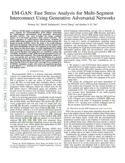 EM-GAN: Fast Stress Analysis for Multi-Segment Interconnect Using
  Generative Adversarial Networks