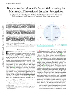 Deep Auto-Encoders with Sequential Learning for Multimodal Dimensional
  Emotion Recognition