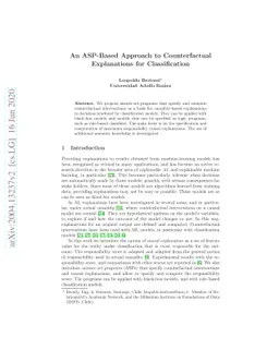 An ASP-Based Approach to Counterfactual Explanations for Classification