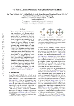 VD-BERT: A Unified Vision and Dialog Transformer with BERT