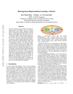 Heterogeneous Representation Learning: A Review