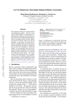 Let's be Humorous: Knowledge Enhanced Humor Generation