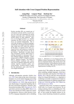 Self-Attention with Cross-Lingual Position Representation