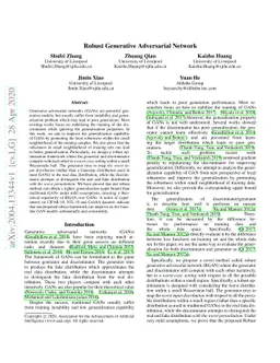 Robust Generative Adversarial Network