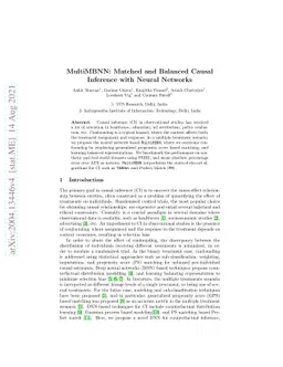 MultiMBNN: Matched and Balanced Causal Inference with Neural Networks