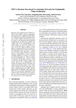 DTCA: Decision Tree-based Co-Attention Networks for Explainable Claim
  Verification