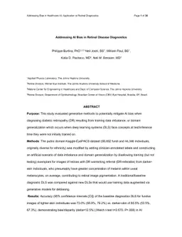 Addressing Artificial Intelligence Bias in Retinal Disease Diagnostics