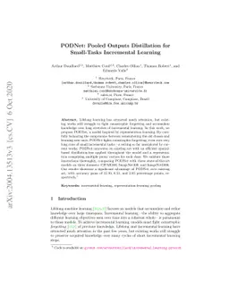 PODNet: Pooled Outputs Distillation for Small-Tasks Incremental Learning